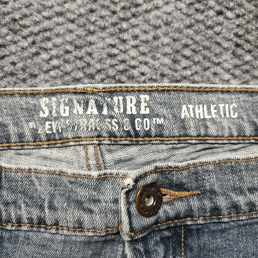 Y2k Levi Strauss Signature Jeans Mens 40x30 Blue Athletic Fit Denim Light Wash